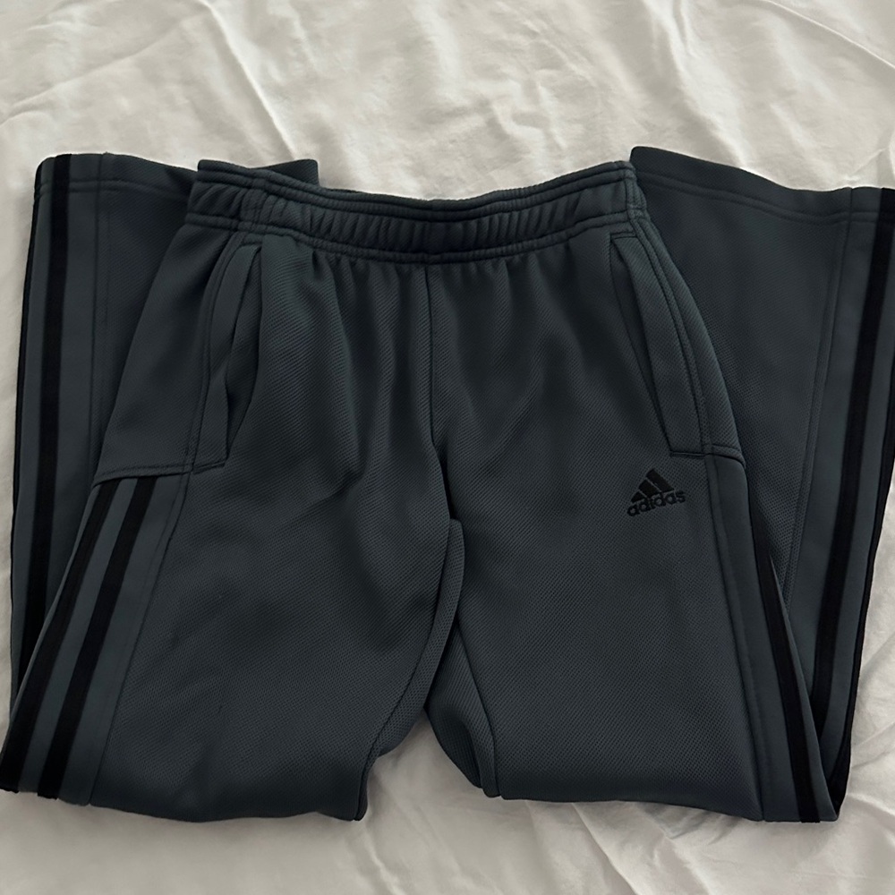 Adidas Charcoal Joggers with Black Stripes